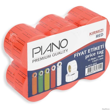 Piano Fiyat Etiketi P Fet 005 12'li Kırmızı