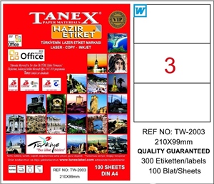 Tanex Etiket Laser Tw-2003